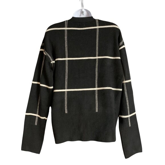 A New Day Womens Black Plaid Button-Up Cardigan Sweater With Pockets Size Small - Picture 4 of 14